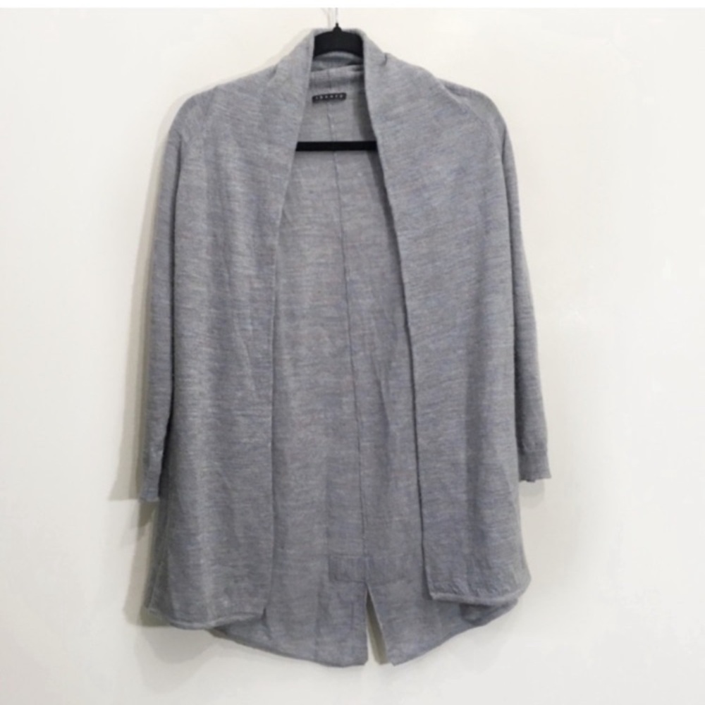 Theory Liliane Kaleidoscope Cardigan Size Medium Open Front Alpaca Wool Speckle